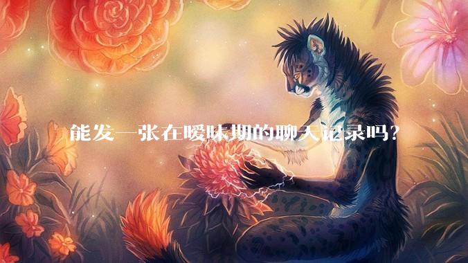 能发一张在暧昧期的聊天记录吗？